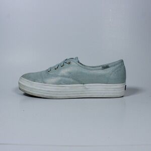 Keds Triple Platform Sneakers – Metallic Light Blue, Women's – Size US 8- UK 5.5